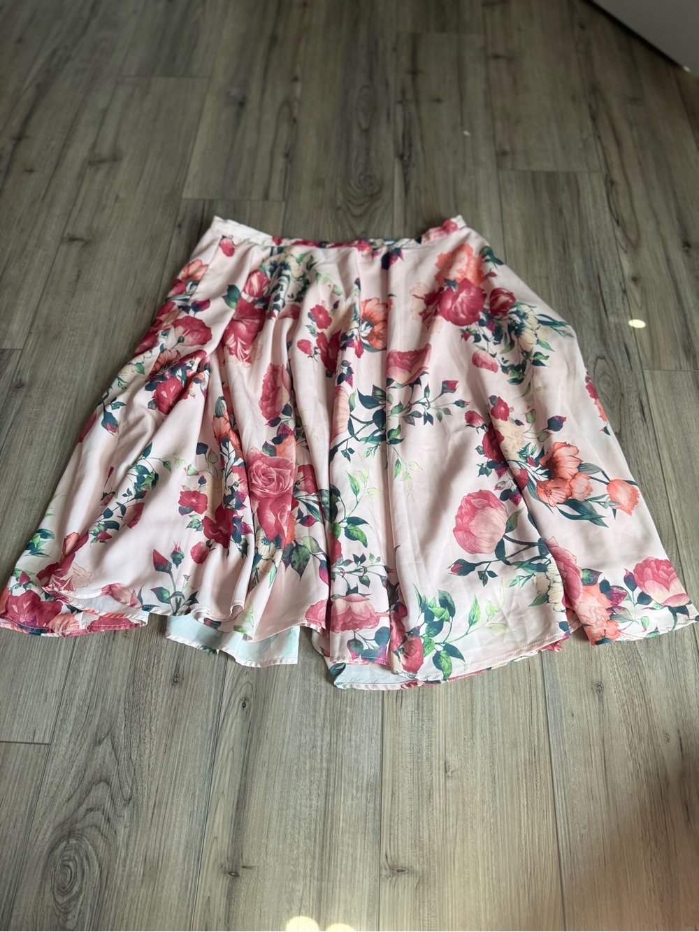 ModCloth Floral Pink A-Line Circle  Midi Skirt Size XLarge